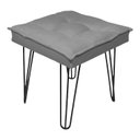 Ver imagem 3 de Puff Banqueta Para Sala De Estar Confortável Quadrado Pés Aramado Suede Cinza