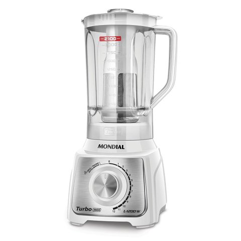 Liquidificador Turbo 127v 1200w Inox Branco Mondial L-1200 Wi
