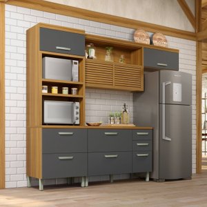 Cozinha 3 Peças Torre Quente Ripado Princesa  100% Mdf