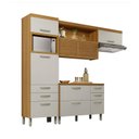 Ver imagem 2 de Cozinha 3 Peças Ripado Princesa 100% MDF Marrom/Freijó/Off White