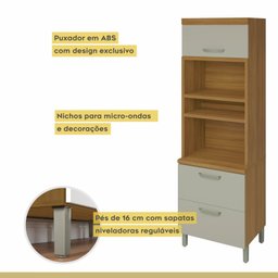 Cozinha Torre Quente 4 Peças Ripado Princesa 100% Mdf - 16