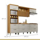Ver imagem 4 de Cozinha Torre Quente 4 Peças Ripado Princesa 100% MDF Marrom/Freijó/Off White