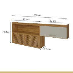 Cozinha Torre Quente 4 Peças Ripado Princesa 100% Mdf - 10