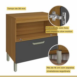 Cozinha Torre Quente 4 Peças Ripado Princesa 100% Mdf - 15