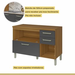 Cozinha Torre Quente 4 Peças Ripado Princesa 100% Mdf - 9