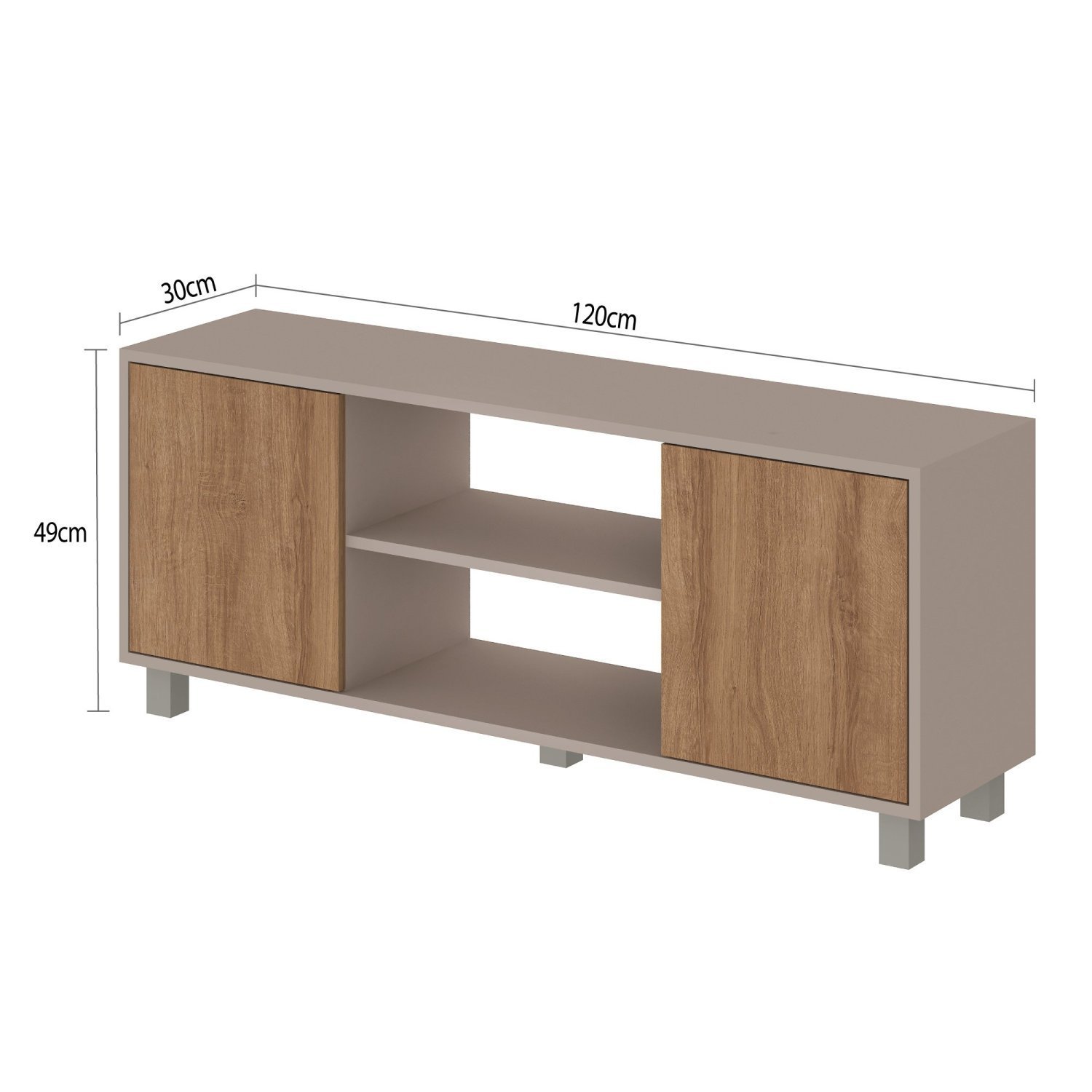 Home Theather 120cm Rack 2 Portas e Painel para Tv 48 Polegadas