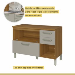 Cozinha 4 Peças Ripado Princesa 100% Mdf - 9