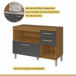 Cozinha 4 Peças Ripado Princesa 100% Mdf - 9