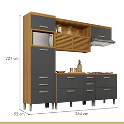 Cozinha 4 Peças Ripado Princesa 100% Mdf - 20