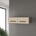 Ver imagem 1 de Armário Aéreo para Geladeira Mara 80cm 2 Portas para Cozinha Cor:savana / Off White