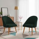 Ver imagem 1 de Kit 02 Poltrona Cadeira para Sala Orgânica Curva Redonda Confortável Reforçada Recepção Suede Verde