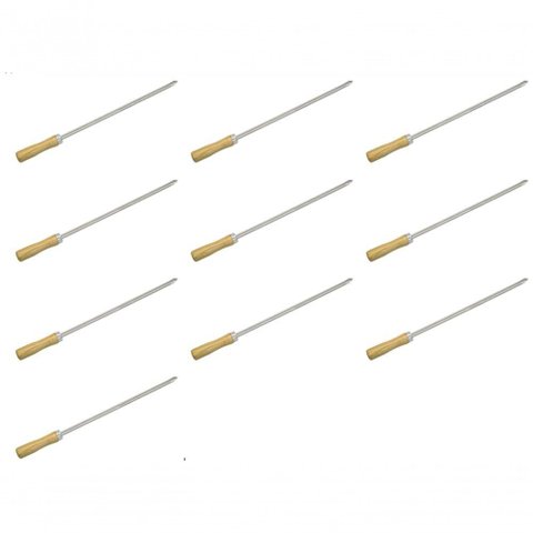 10 Mini Espeto Churrasco Coraçao Inox 39 Cm Churrasquinho