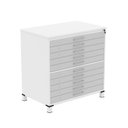 Ver imagem 2 de Mapoteca 10 Gavetas 120,4cm x 122,3cm Aço Branco/Cinza