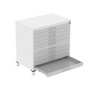 Ver imagem 4 de Mapoteca 10 Gavetas 120,4cm x 122,3cm Aço Branco/Cinza