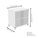 Ver imagem 3 de Mapoteca 10 Gavetas 120,4cm x 122,3cm Aço Branco/Cinza