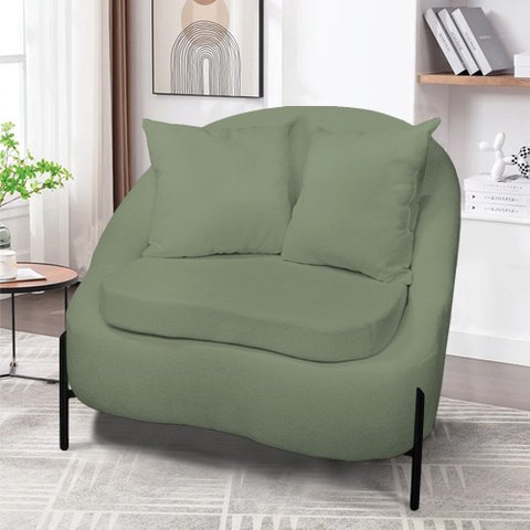 Poltrona Decorativa Orgânica Pé de Metal Preto Zaya Bouclê C05 - D’Rossi