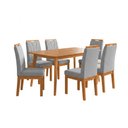 Ver imagem 1 de Conjunto Mesa Retangular 120x90 com 6 Cadeiras Blend Sala de Jantar Moderna Premium Luxo - Cinza