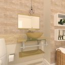 Ver imagem 2 de Gabinete para Banheiro Vidro 60 Cm Cuba Redonda e Espelheira Vmex