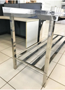 Ver imagem 4 de Mesa Bancada Industrial 100% Inox 190x65x90 com Espelho