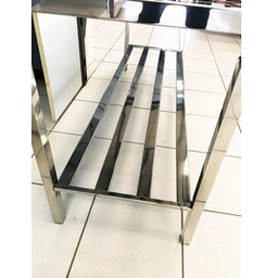 Mesa Bancada Industrial 100% Inox 190x65x90 com Espelho - 3