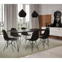 Ver imagem 1 de Mesa Sala De Jantar Industrial Preta 135X75 Com 6 Cadeiras Pretas De Ferro Preto Cor: Preto