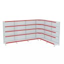 Ver imagem 1 de Gondola Parede 202 Fit Ate 5 Metros 1 Canto Branco 30b Pe Vermelho