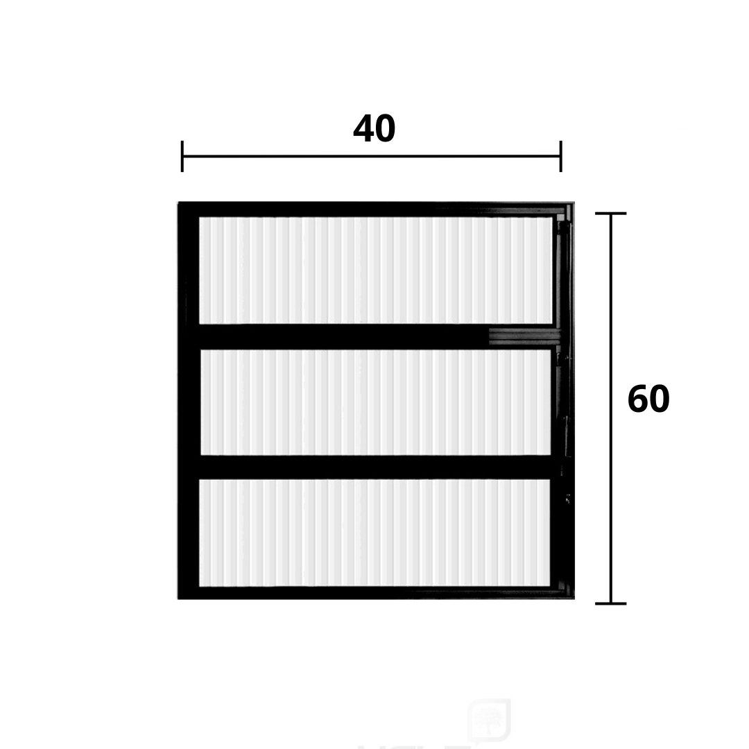 Vitro Basculante Alumínio Preto 60 (A) x 40 (L) - Hale - 2
