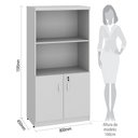 Ver imagem 4 de Estante para Escritório 80cm 2 Portas 3 Prateleiras Web30 G04 Cinza - Mpozenato