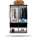 Ver imagem 1 de Guarda Roupa Closet Aramado Modulado Gaveta Mdf 1,30m - Preto