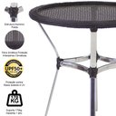 Ver imagem 4 de Mesa Ascoli em Alumínio com o Tampo Tramado para Cozinha, Edícula, Jardim e Piscina - Tabaco