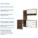 Ver imagem 7 de Cozinha Completa 4 Peças com Bancada Mesa Gourmet Armário Aéreo e Balcão de Pia Mel Luciane Móveis