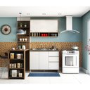 Ver imagem 1 de Cozinha Completa 4 Peças com Bancada Mesa Gourmet Armário Aéreo e Balcão de Pia Mel Luciane Móveis