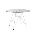 Ver imagem 5 de Mesa de Jantar Redonda Vidro 90cm com 4 Poltronas Pretas Ferro Branco Preto