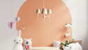 Ver imagem 2 de Lustre Estilo Tocheiro 3 Braços Branco com Cúpula Branca