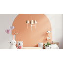 Ver imagem 2 de Lustre Estilo Tocheiro 3 Braços Branco com Cúpula Branca