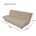 Ver imagem 6 de Sofá Cama 3 Lugares Casal Reclinável Suede com Almofadas - Bege