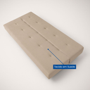 Ver imagem 4 de Sofá Cama 3 Lugares Casal Reclinável Suede com Almofadas - Bege