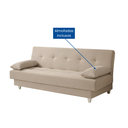 Ver imagem 5 de Sofá Cama 3 Lugares Casal Reclinável Suede com Almofadas - Bege