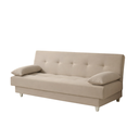 Ver imagem 2 de Sofá Cama 3 Lugares Casal Reclinável Suede com Almofadas - Bege