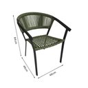 Ver imagem 4 de Kit 2 Cadeiras de Jantar Corda Náutica Verde Musgo Base Aluminio Preto Sofia Linha Plus