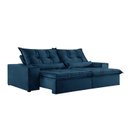 Ver imagem 2 de Sofá 4 Lugares Retrátil e Reclinável Galícia Veludo com Molas Azul