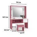 Ver imagem 3 de Penteadeira Infantil com Espelho Led e Banqueta Diana