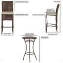 Ver imagem 2 de Mesa Bistrô e 4 Banquetas Roma Marrom Corda Náutica Estofado 7 Trama Original