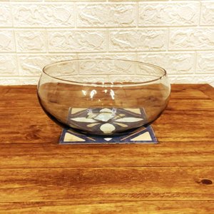 Vaso Redondo Baixo de Vidro Transparente