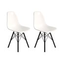 Ver imagem 1 de Conjunto 2 Cadeiras Eames Design Moderno Tubo de Ferro Preto Assento Branco