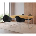 Ver imagem 1 de Mesa Jantar Industrial Canela 137X90Cm Com 4 Poltronas Pretas Base Ferro Bra Cor: Canela