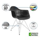 Ver imagem 4 de Mesa Jantar Industrial Canela 137X90Cm Com 4 Poltronas Pretas Base Ferro Bra Cor: Canela