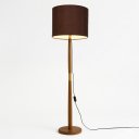 Ver imagem 2 de Luminária de Chão Imperial Base Madeira Detalhe Dourado 160cm Bivolt - Marrom