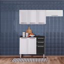 Ver imagem 1 de Cozinha Itatiaia Luce 7 Portas com Balcão 2 Gavetas Preto e Armários Aéreos Brancos