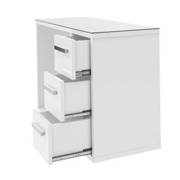 Gabinete para Banheiro Suspenso com Tampo de Vidro Cuba de Sobrepor e Espelheira 80cm Turin  - 6
